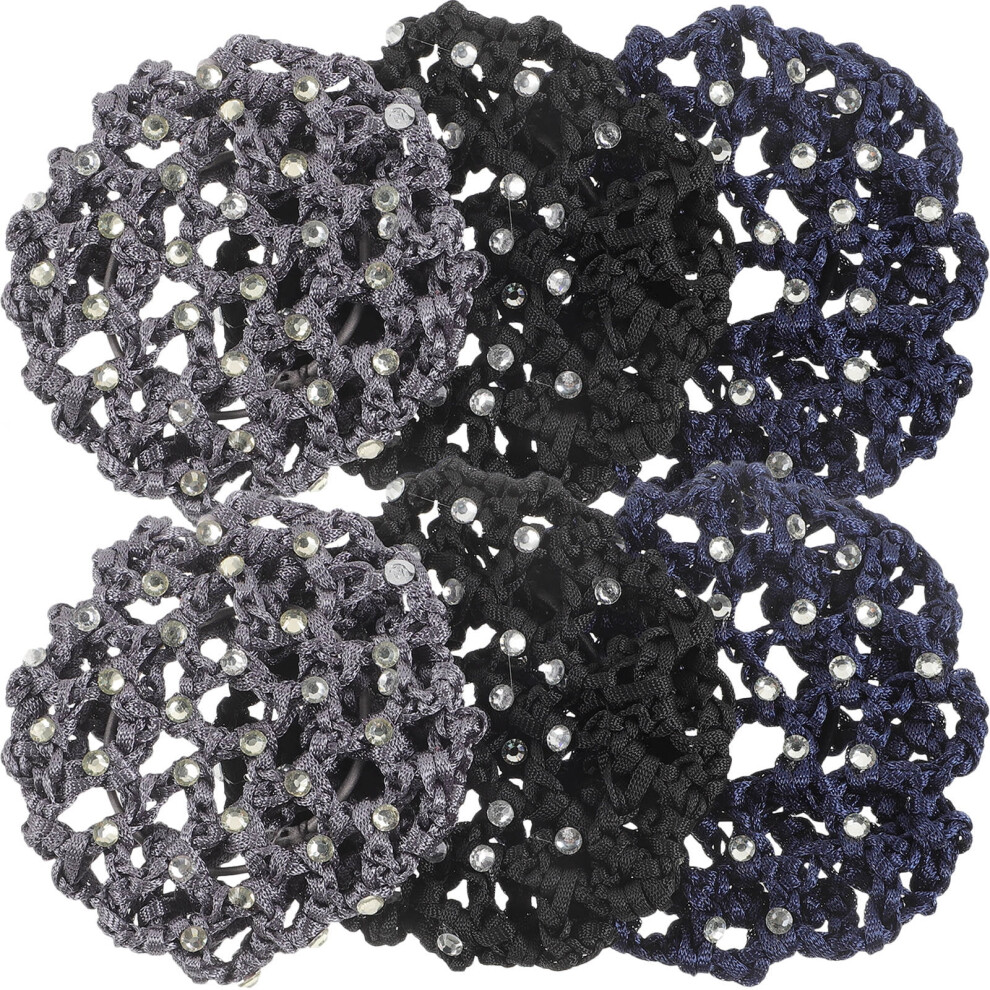 6Pcs Rhinestone Bun Cover for Women Hair Accessories and Decor