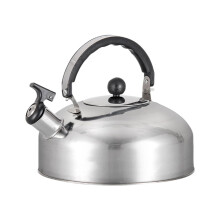 2L Whistling Camping Kettle/Pouring Spout and Heat-Resistant Folding Handle/Camping, Fishing, Workshops and Garages
