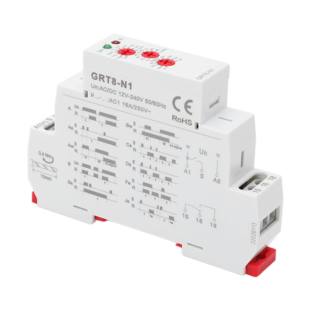 0.1S-10 Days Delay Timer With Indicator High-Precision Switch For Ac/Dc 12-240V 3381390187432