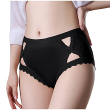 Dames satijnen slipje, sexy ondergoed met gekruiste kanten achterkant, volledige dekking, hipster slipje, lingerie slipje