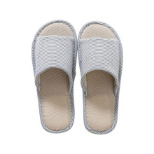 Men Women House Indoor Slippers Winter Warm Casual Anti-Slip Linen Plaid Shoes Sandals