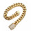 Men's Cuban Link Bracelet Solid Gold Plated Stainless Steel 3