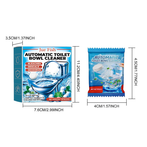 Toilet Bowl Cleaner Tablets Deodorizing and Purifying 12 Pcs 2