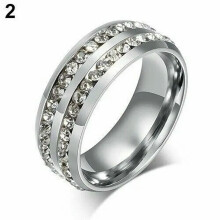 Stainless Steel Women Men Silver/Gold Rings Wedding Band Jewelry Gift Size 6-12-#9 Silver-10