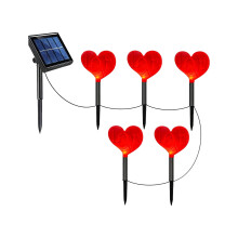 LOVE Print Solar Light String – 1-5 pcs, Valentine's Day Outdoor Yard Decoration for Lawn, Fence, Party, Garden & Pathway – Compatible with
