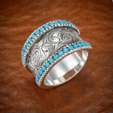 Gorgeous 925 Silver Turquoise Ring Women Wedding Jewelry Rings Gift Size 6-10-6-:#1