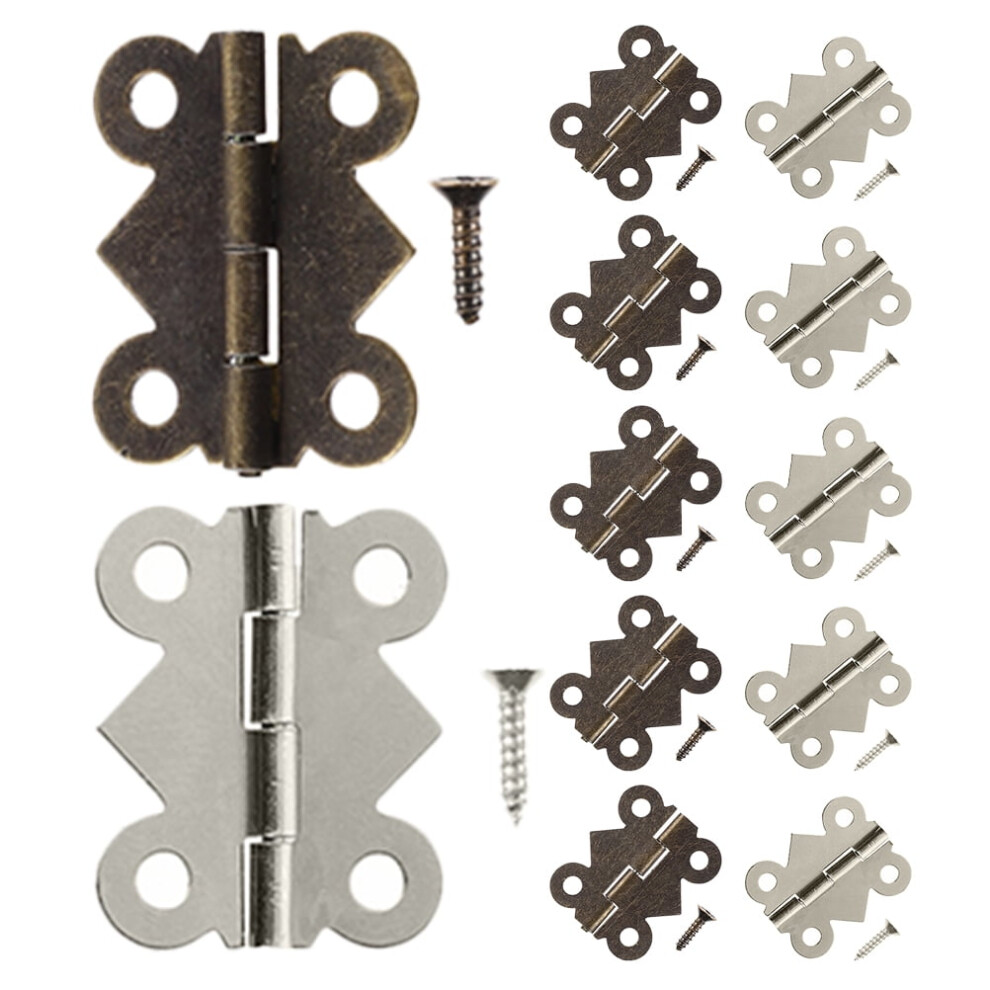 Ultnice 20Pcs Nickel Plated White Alloy Butterfly Hinges For Cupboard Door Home Decor 9180479368168