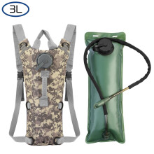 Mochila de hidratação com reservatório de água de 3 litros para caminhadas, camping e atividades ao ar livre (ACU).
