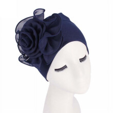 Chemo Turban Hats for Women - Elastic Flower Beanie Headwrap Caps Solid Color Grate for Cancer Hair Cover
