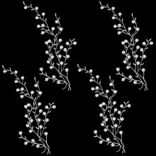 6pcs Silver Plum Blossom Iron-on Embroidery Patches, Ethnic Metallic Floral Appliqués for Wedding Dress, DIY Craft, Compatible with White Fabric