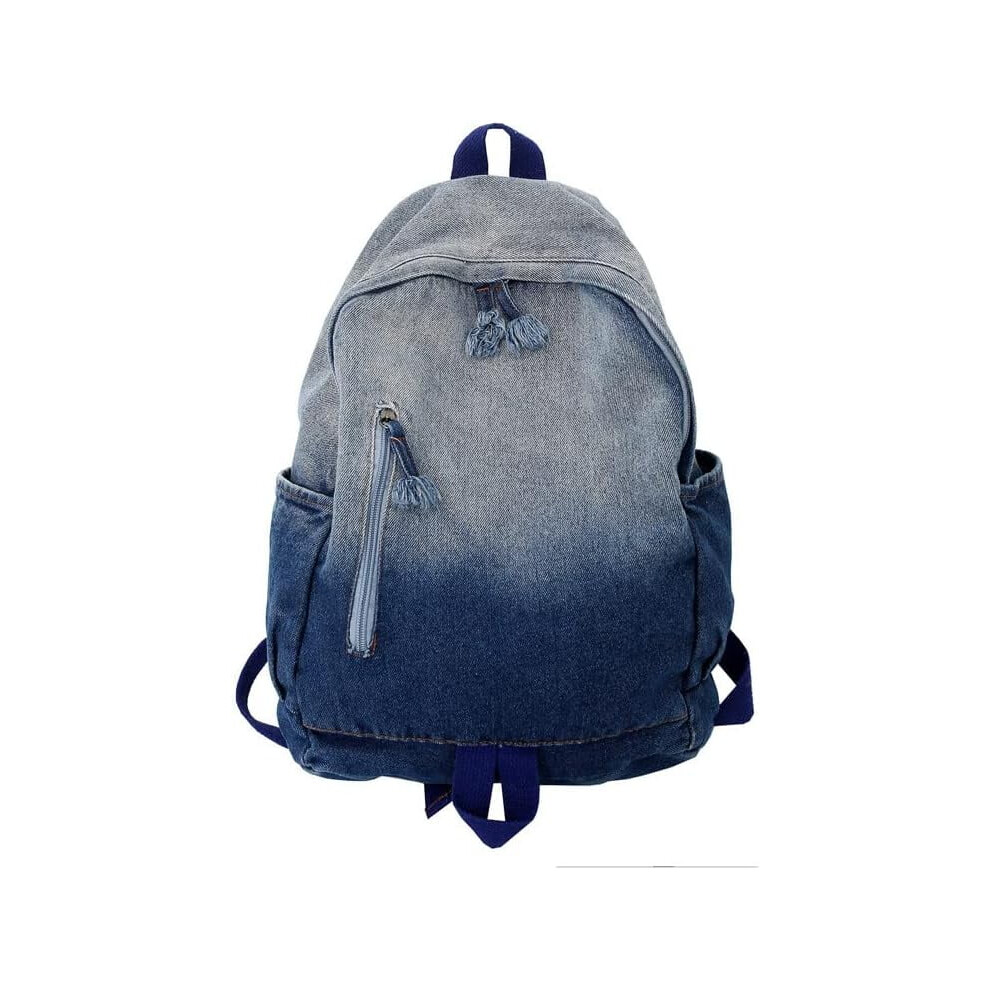 Denim Backpack Y2k Aesthetic Lightweight 15.6" Laptop 9152228062177