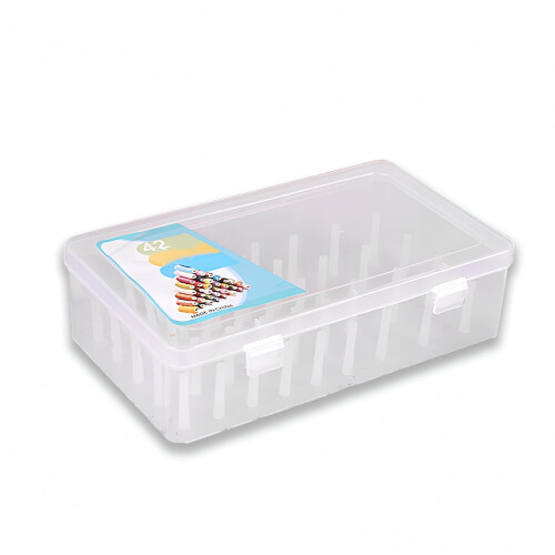 Sewing Thread Box 42 Spools Large Capacity Storage Embroidery Cross-stitch Double Lock Organizing Container Accessories Pink 1
