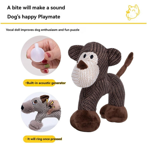 Linen Dog Toy Squeaky Elephant 1 Piece 1
