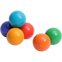 6Pcs 6-Color 46mm Wooden Rainbow Balls, Natural Hardwood Spheres for DIY & Education – Compatible with Montessori