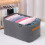 Grey Nonwoven Clothing Organizer Stackable Design for Easy Storage 3Pcs 2
