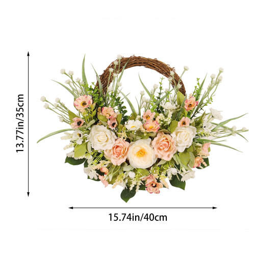 Rose Cherry Artificial Wreath for Front Door 2