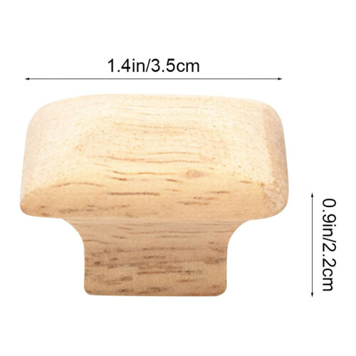 Wooden Cabinet Knobs Gold Square Handles 12 pcs 2