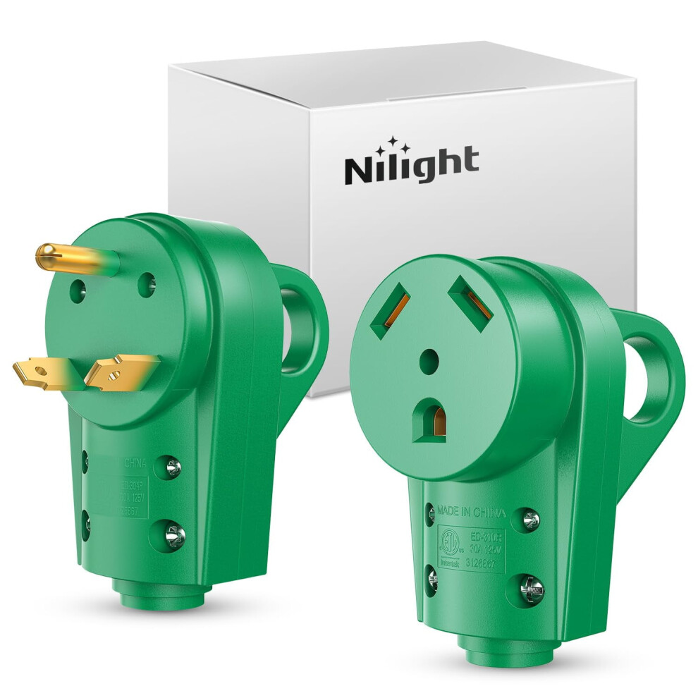 30 Amp Rv Male And Female Plug Set 125 Volt Heavy Duty Tt-30P And Tt-30R Receptable Etl Listed For Electrical Camper Caravan Motorhome Van Trailer 9180479369431