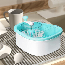 Salad Spinner, Small Kitchen Fruit and Vegetable Washer Dryer Bowl, Manual Hand Crank Centrifuge, Compact Food Prep Gadget for Home