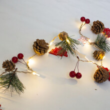 LED Copper Wire Christmas String Lights, Battery-Operated, Warm White, Timer & Flashing Modes, Indoor/Outdoor Decor