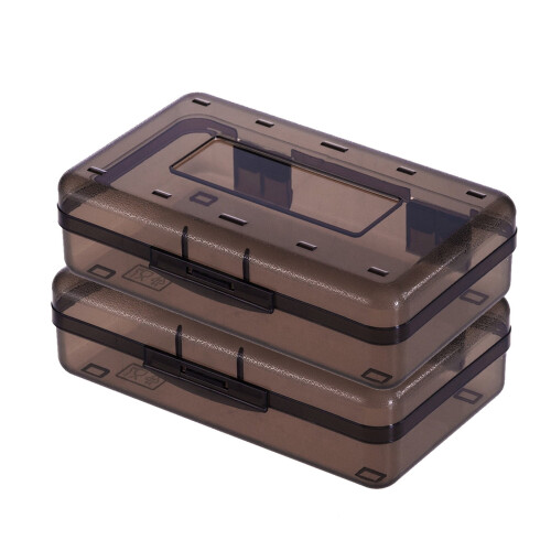 2PC Clear Plastic Pencil Box, Large Capacity, Snap-Tight Lid, Stackable, Compatible with School & Office Supplies