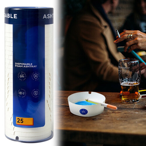 Disposable Travel Ashtray with Absorbent Gel 1 Pack