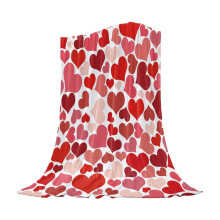 Red Heart Flannel Blanket – Romantic Valentine's Day Throw for Bed/Sofa, Soft & Warm, Compatible with Lovers & Special Someones