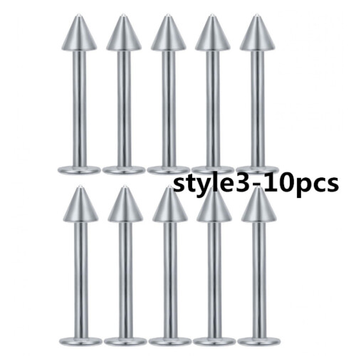 Stainless Steel Labret Studs CZ Opal 16g 4-25 pcs