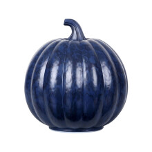 Glass Pumpkin Lantern LED Halloween Decor Blue