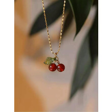 1pc Cute Cherry Pendant Necklace For Women For Birthday Gift for Women Jewelry-default