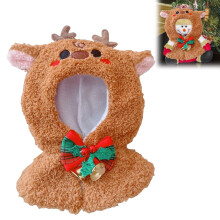 15cm Elk-Shaped Doll, Christmas Outfit Set, Holiday Accessories, Cape and Shawl Decoration.