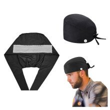 Xoxingysm Home Textile Storage Working Cap Sweatband Bouffant Turban Hat Button Tie Back Adjustable Sweat Strip