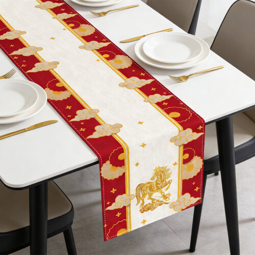 Horse Year Table Runner Linen Festive Decoration 1 Pack 1