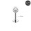 Titanium Steel Lip Ring CZ Stud 1.2x6x4mm 2 pcs 1