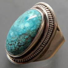 Vintage 925 Silver Turquoise Ring Women Man Wedding Party Gift Jewelry Size 6-10-#12-8