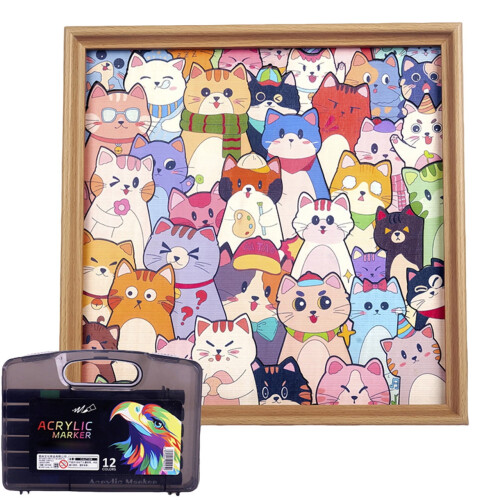 Wooden Hand-painted Jigsaw Puzzle Photo Frame 10 ml 1