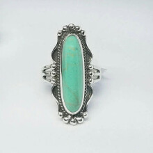 Vintage 925 Silver Turquoise Ring Women Man Wedding Party Gift Jewelry Size 6-10-#18-9
