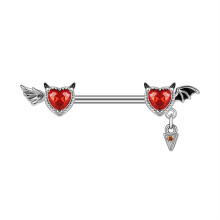 14G Surgical Steel Nipple Ring CZ Opal Nipple Piercing for Women Barbell Jewelry-Style 2