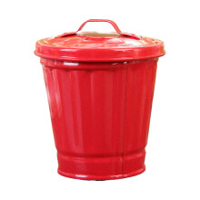 Modern Black Metal Tabletop Trash Can with Lid, 4L – Compatible with Office Desks, Sleek Storage or Planter Alternative