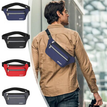 Unisex Mini Belt Bag with Adjustable Strap, Crossbody Bag Small Fanny Pack for Workout Running Traveling Hiking, Blue