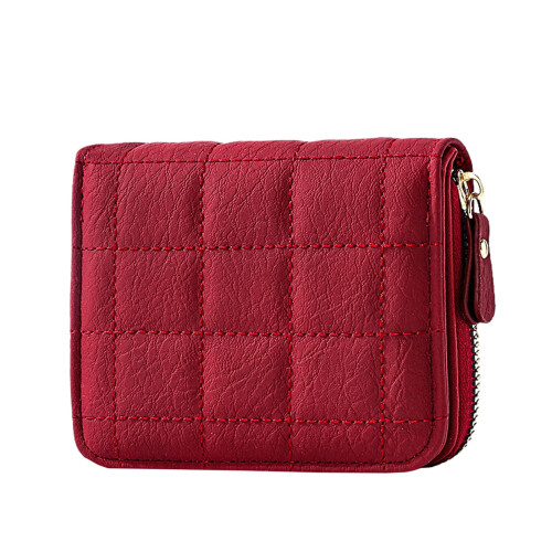 Women's bifold RFID-blocking wallet with zipper coin pocket