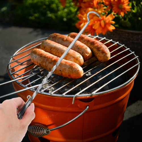 Stainless Steel Meat Hook with Handle for Grilling 1