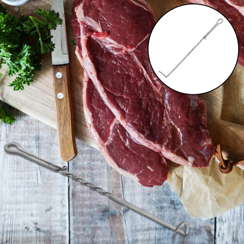Stainless Steel Meat Hook with Handle for Grilling 2