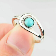 925 Silver Plated Turquoise Ring for Women Wedding Party Jewelry Rings SZ 6-13-Turquoise #1-8