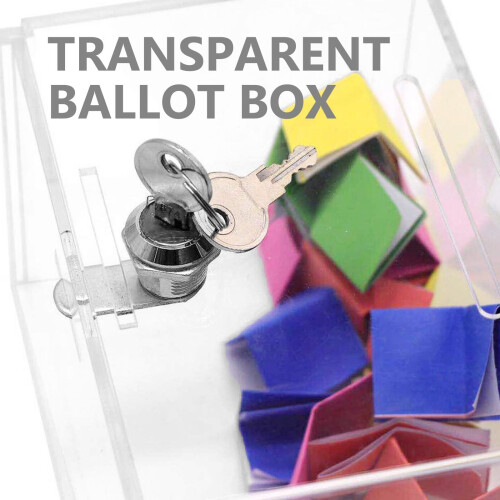 1Pack Rectangular Suggestion Box for Office Use in Transparent 8.1x6.3x4.7in 2