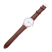 Strap Wristwatch Mens Casual Watch Brown Quartz Movement for