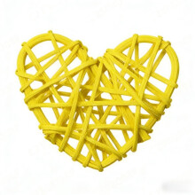 Rattan Heart Ornament 2.36in Boho Wicker Heart-Shaped Hanging Accent Rustic Table Centerpiece Natural Rattan Craft Decoration for Wedding Party Home