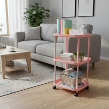 Mini Table, Small Apartment Bedside Table, Modern European Style Nightstand, Space Saving Side Table, 36x36x64 cm, 1 Piece, Black Pink White Green