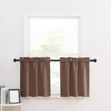 Xoxingysm Curtain Solid Color High Precision Through the Rod Small Curtain American Shade Decoration Kitchen Coffee Short Curtain