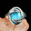 925 Silver Plated Turquoise Ring Women Size 6-13 2